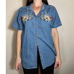 Vintage Bobbie Brooks Denim Cat Shortsleeve Shirt Size M Blue Size M Photo 3