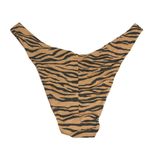 Aerie Bikini Bottom Cheekier High Cut Textured Tiger Stripe Brown XL Photo 1