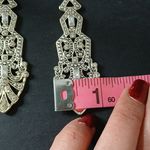 Silver tone Rhine stone dangling earrings Photo 6