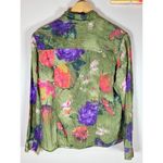VTG 90s Womens 100% Linen Jacket Shirt Floral Chicos Cottage Coastal Medium Photo 1
