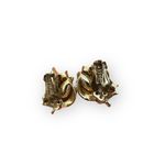 Lisner Vintage Rhinestone Flower Leaf Style Clip on Earrings Photo 2