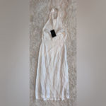 Mango NWOT  white Linen shirt-collar Button Down Midi Casual dress sz 2 Photo 5