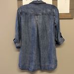 Side Stitch Dark Wash Long Sleeve Lyocell Botton Down Shirt Photo 4