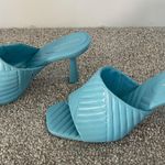 Antonio Melani Blue Mazie Leather Square Toe Heels Size 7 Photo 2