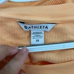 Athleta  Womens Coaster Luxe Waffle Sweatshirt 2XL Orange Long Sleeve Knit NWT‎ Photo 2