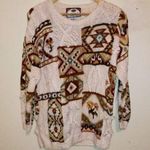 VTG Tiara Chunky Knit Sweater-Large-Geometric-3D Embellishments-Shoulder Pads Photo 0