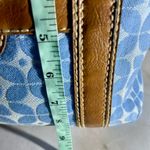 Fossil Blue And Ivory Floral Pattern Canvas Bag Brown Leather No Key Photo 15