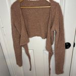 SKIMS Camel Tan Teddy Sherpa Wrap Crop Top Sz L / XL Streetwear Loungewear Cozy Photo 0