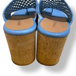 Baretraps Bethie Sky Blue Woven Mules Sandals with Cork Heel Size 7.5 Platform Photo 6