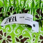 ZARA  Full Length Printed Wide Leg Trousers Green size S Photo 10