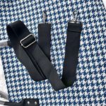 LULU DHARMA | Blue White Black Houndstooth Overnight Weekender Bag Luggage Tote Blue Photo 7