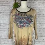 Vintage Y2K Vanilla Sugar Wild West Lace Panel Graphic Tee Tan Size 1X Photo 0