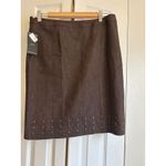 New York Clothing Company Brown Skirt w/ Metal Button Trim – Size 10, NWT Photo 7