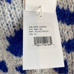 MOTHER The Crop Jumper Alpaca Wool Feline Friends Blue & White | Size XL Photo 10