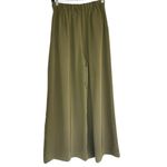 Tronjori Women's Small Green Wide Flare Leg Dress Pants High Waist Palazzo Pants Photo 1