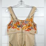 Free People  Big Bang Metallic Tea Combo Floral Gold Dress, EUC, Size 4 MSRP $128 Photo 10
