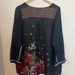 Johnny Was - Jolie Silk Tunic Blouse Embroidery Floral Boho Hippie Photo 5