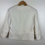 T Tahari Womens White Basketweave Tweed Jacket Sz XS Office Neutral Career Photo 4