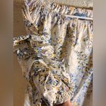 CeCe Cream Ruffled 3/4 Sleeve Blouse eyelet lined colorful floral summer casual Photo 2