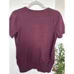 Land's End Women's Cotton Blend Maroon Short Sleeve Knit Sweater Top, Size S Purple Photo 2