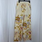 House‎ of Harlow 1960 Floral Linen Blend Wide Leg Drawstring Pants Size S NWOT Tan Photo 2