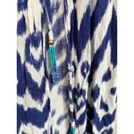 Blue Island  Size M Ikat Print Coverup Dress Boho Drawstring Waist Vacation Photo 5