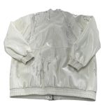 Maeve‎ Jacket Womens Large Ivory Marbled Oversized Faux Leather Bomber Anthro Photo 3