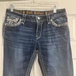 Rock Revival Jeans Women 30 Low Rise Bootcut Distressed Rhinestone Thick Stitch Photo 2