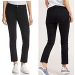 Paige Jeans Womens 25 Black Jacqueline Straight Raw Hem Denim Mid Rise Cotton Photo 1