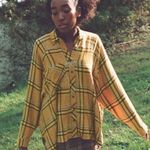 BDG Urban Outfitters Mustard Yellow Plaid oversized button up shirt medium Photo 0