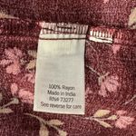 Sonoma  Medium Top Floral Ruffled Long Sleeve Tie Keyhole Neck Dark Rust Multi Photo 5