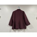 Eileen Fisher  Maroon Textured Silk Blend Blazer Jacket Large L Photo 5