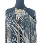 Kathrine Story One Size Flowey Top With Necklace Coverup Swim Tropical Women's Black Photo 1