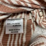 Privacy Please  Brown Cream Ribbed Bodysuit Sz Small Wrap Waist Photo 6