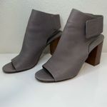 Vince Faye Gray Leather Open Toe Cutout Slingback Block Heel Booties 7.5 Photo 3