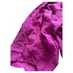 EUC Fuchsia peasant style crop top 3/4 bell sleeve boho indie sleaze XL Pink Photo 3