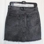 Volcom Women's High Waisted Raw Hem Black Denim Mini Skirt Size S Photo 3
