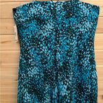 Nine West NWT Vintage Size 14/L Silk Strappy Aqua Abstract Dress Deadstock Photo 8