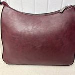 Adrienne Vittadini Burgundy and light gray combo satchel / cross bag Photo 5