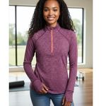 Tangerine  Marble Quarter Zip Pullover Neon Pink Orange Size Medium Photo 13