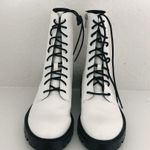 Who What Wear Platform Lace-Up Moto Boots in White, Size 8 New w/o Box Photo 6