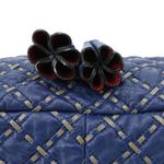 Marc Jacobs  Navy Blue Leather Quilted Woven Mackenzie Flap Tote Bag Purse Photo 7