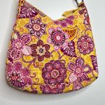 Vera Bradley  Lisa B Bali Slim Hobo Bag Purse Yellow Gold Pink Floral Photo 5