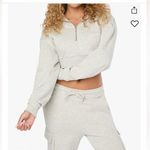 We Wore What NWT  Light Gray Zip-Up crop hoodie and Joggers Set XS Photo 0