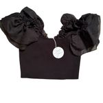 Cloud Ten Size M Tulle Layered Puff Sleeve Crop Top Black Coquette Whimsigoth Photo 1