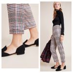 Anthropologie  Malcolm Plaid Tapered Trousers Size 10 High Rise Preppy Minimalist Photo 7