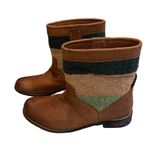 Seychelles  Cowboy Leather and Woven Fabric Boots, Sz 10 Photo 2