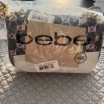 Bebe  Liv Logo Monogram Crossbody Black Light Pink Gold Chain NWT Photo 8