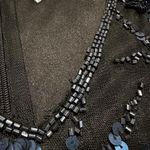 Adrianna Papell Adriana Papell Black Blue Sequin & Bead Cocktail Sheath Dress Size 8 Beaded Photo 1