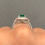 1.75 ct Lab Created Emerald & Diamond Ring Antique Style Sterling Silver Size 7 Green Photo 12
